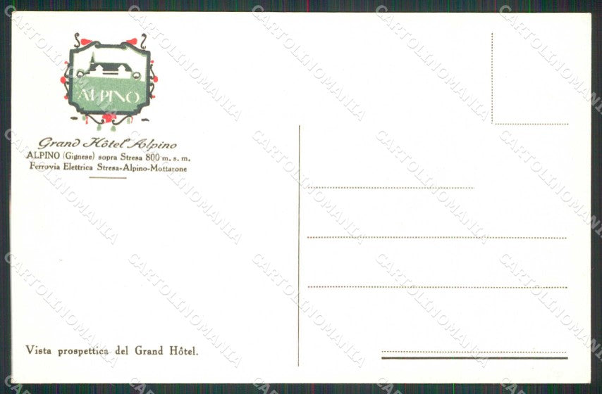 Verbania Gignese Alpino Grand Hotel cartolina RB5627 – retro