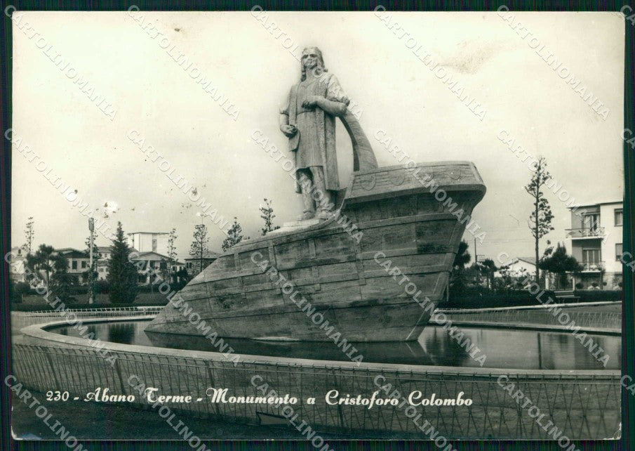 Padova Abano Terme Monumento a Cristoforo Colombo FG Foto cartolina RB5644 – fronte
