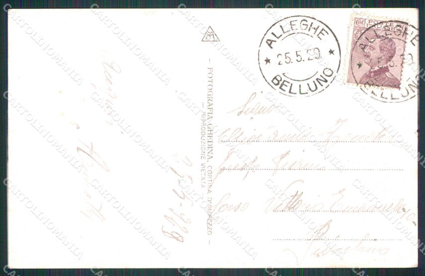 Belluno Alleghe Lago Foto cartolina RB5647 – retro