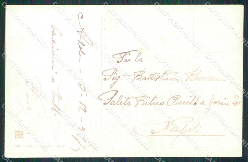 Treviso Asolo Ricordo di Gita Poesia Paladini cartolina RB5670 – retro
