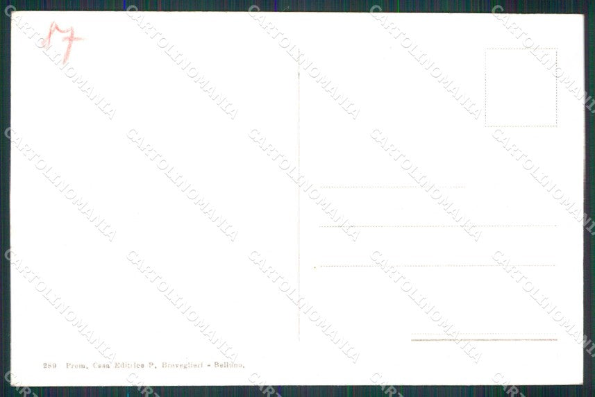 Belluno Agordo Monte Framont Breveglieri 289 cartolina RB5688 – retro