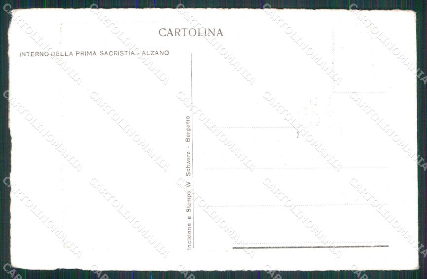 Bergamo Alzano Lombardo Interno Prima Sacristia PIEGA cartolina RB5716 – retro