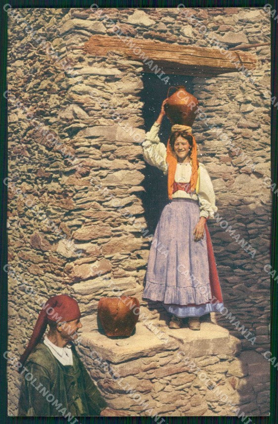 Nuoro Aritzo Costumi Sardi ABRASA cartolina RB5718 – fronte