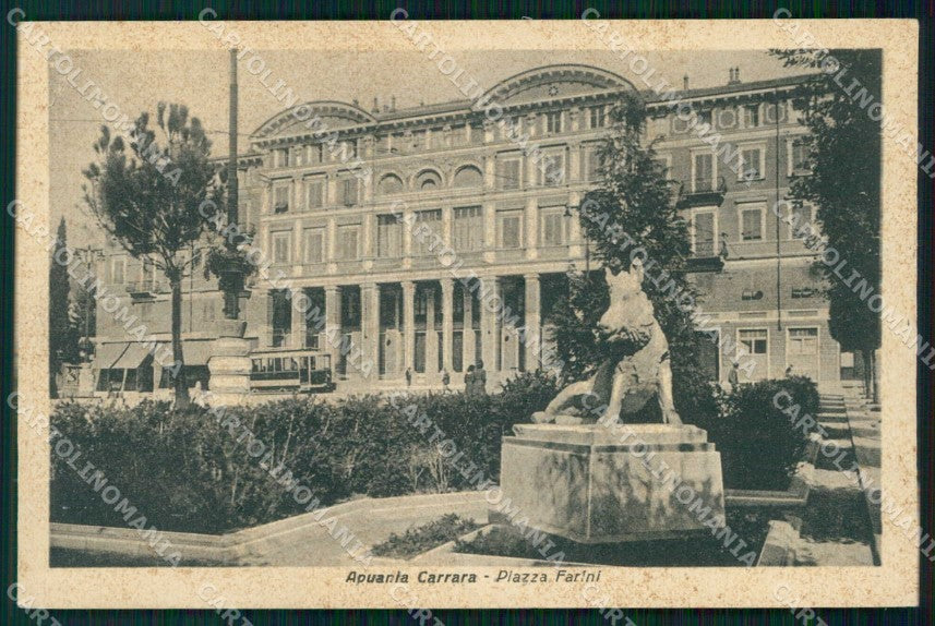 Massa Carrara Città Apuania Piazza Farini Tram cartolina RB5727 – fronte