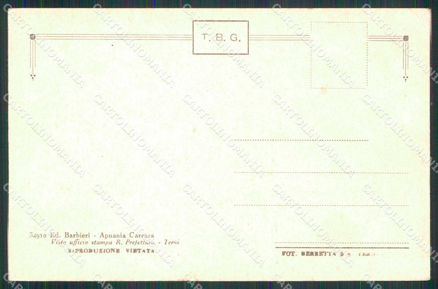Massa Carrara Città Apuania Piazza Farini Tram cartolina RB5727 – retro