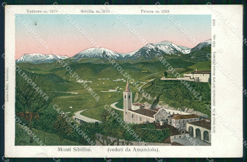 Ascoli Piceno Fermo Amandola Monti Sibillini cartolina RB5737 – fronte