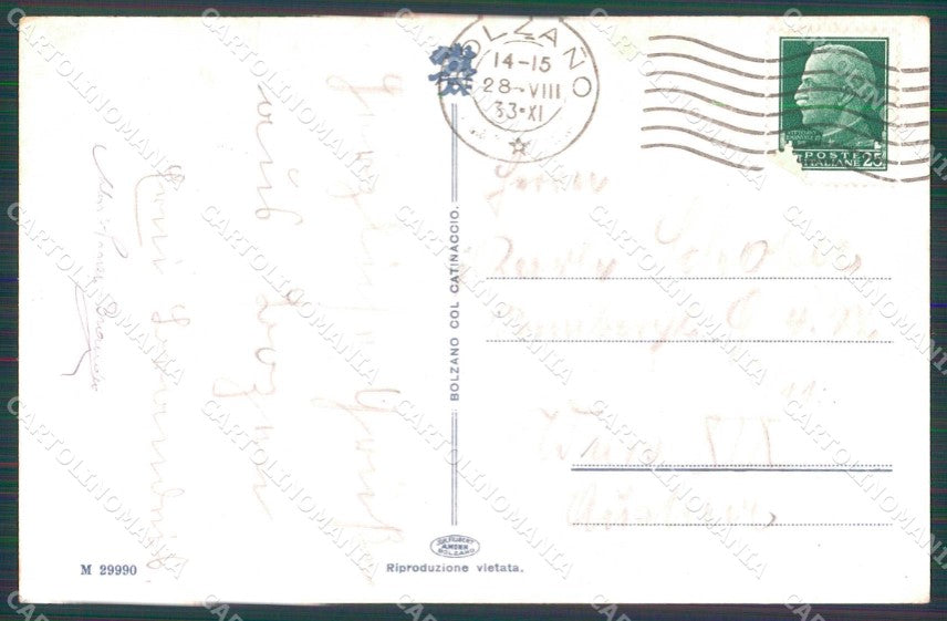 Bolzano Città Veduta Generale col Catinaccio cartolina RB5760 – retro