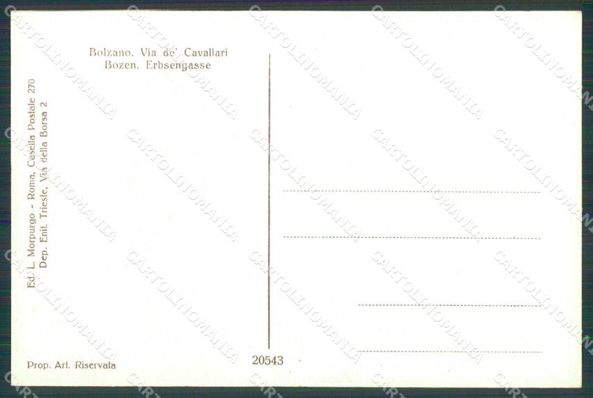 Bolzano Città Via de' Cavallari Foto cartolina RB5775 – retro