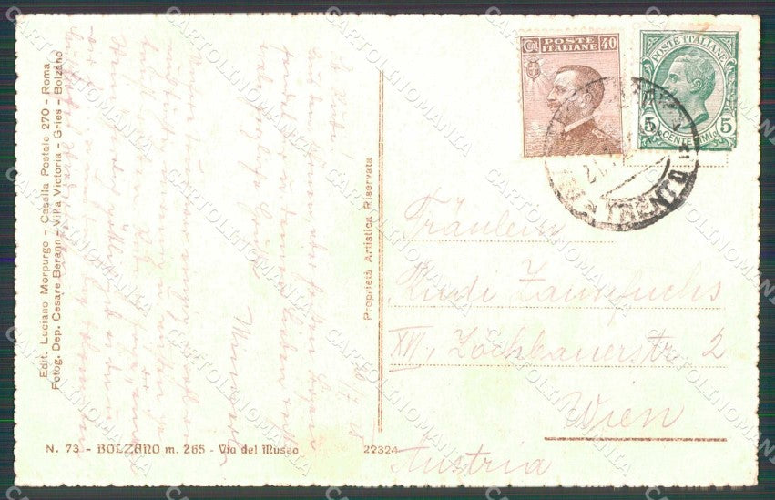 Bolzano Città Via del Museo cartolina RB5776 – retro