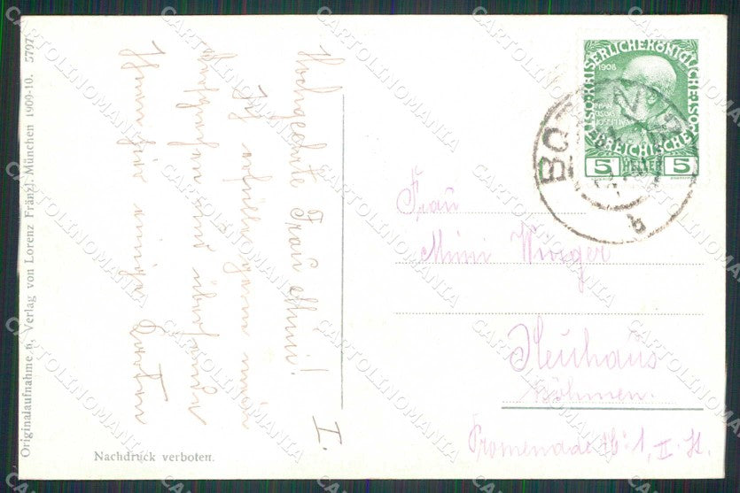 Bolzano Città Hotel Germania Passeggiata Franzl 5797 cartolina RB5787 – retro