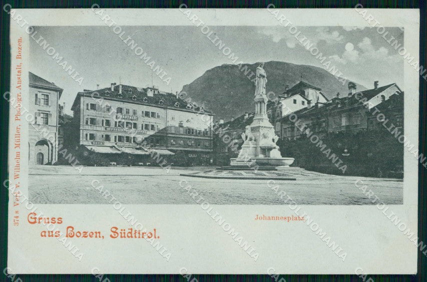 Bolzano Città Saluti da Piazza San Giovanni Chiaro di Luna cartolina RB5796 – fronte