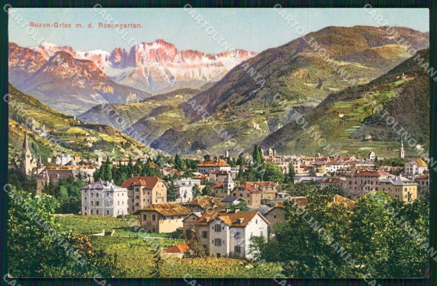 Bolzano Città Veduta Generale Rosengarten cartolina RB5798 – fronte