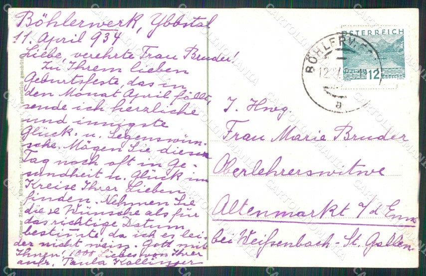 Bolzano Città Veduta di Gries Rosengarten cartolina RB5800 – retro