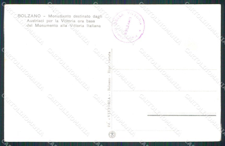 Bolzano Città Monumento della Vittoria Italiana Foto cartolina RB5804 – retro