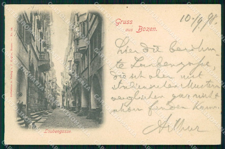 Bolzano Città Saluti da Vicolo cartolina RB5839 – fronte