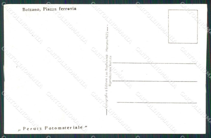 Bolzano Città Piazza Ferrovia Foto cartolina RB5864 – retro