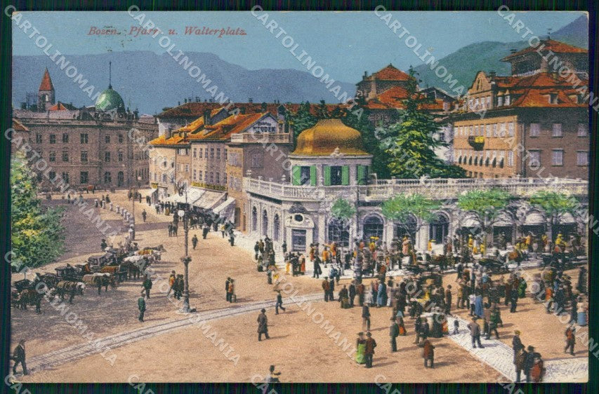 Bolzano Città Piazza Walter cartolina RB5867 – fronte