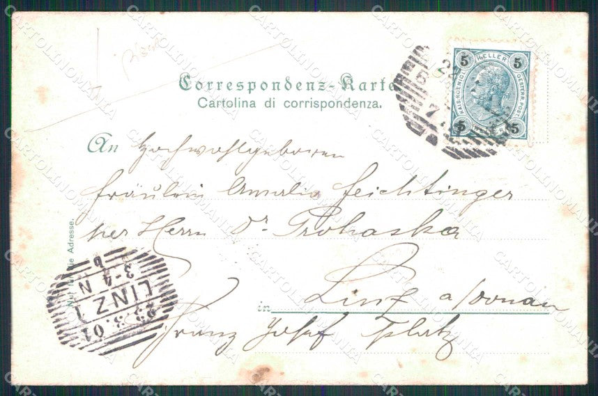 Bolzano Città Gries Pensione Germania Franzl 2220 PIEGA cartolina RB5868 – retro