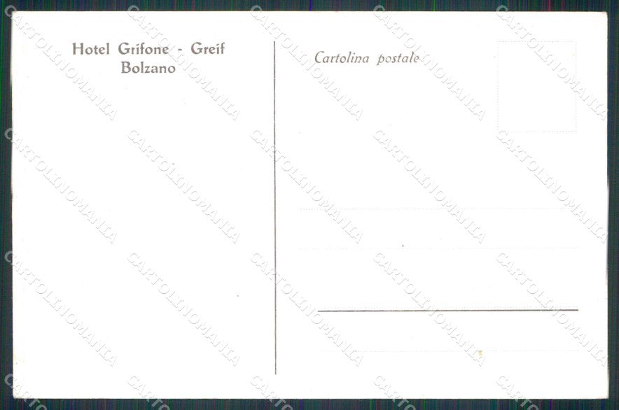 Bolzano Città Hotel Grifone Sala da Pranzo cartolina RB5875 – retro