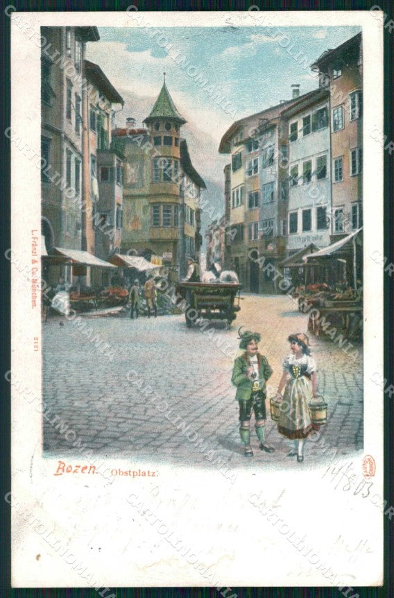 Bolzano Città Piazza della Frutta cartolina RB5894 – fronte