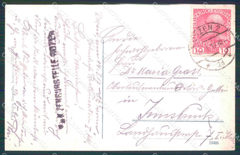 Bolzano Città Gries con Rosengarten cartolina RB5903 – retro