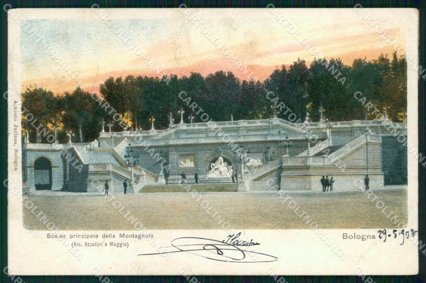 Bologna Città Scalea Principale della Montagnola cartolina RB5925 – fronte