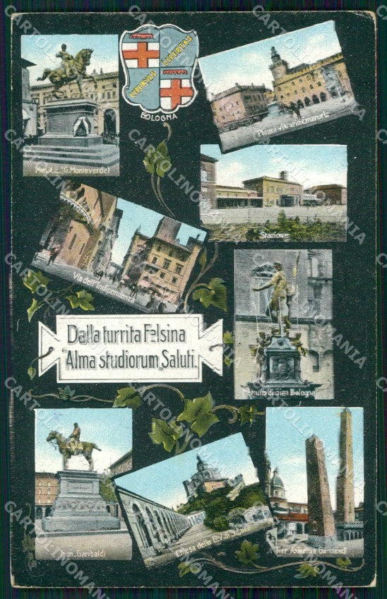 Bologna Città Saluti da Torri Chiese Monumenti cartolina RB5955 – fronte