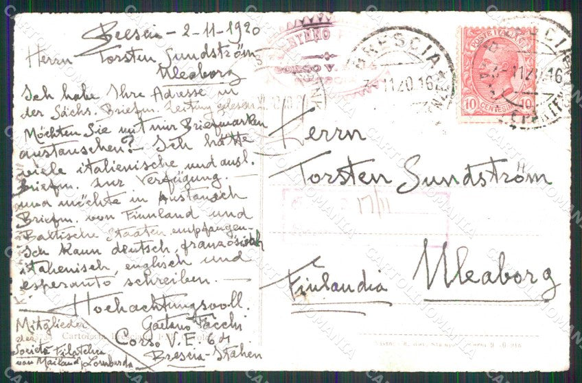 Brescia Città Veduta dei Ronchi cartolina RB5987 – retro