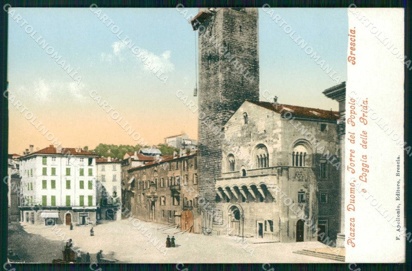 Brescia Città Piazza Duomo Loggia delle Grida Torre del Popolo cartolina RB5991 – fronte