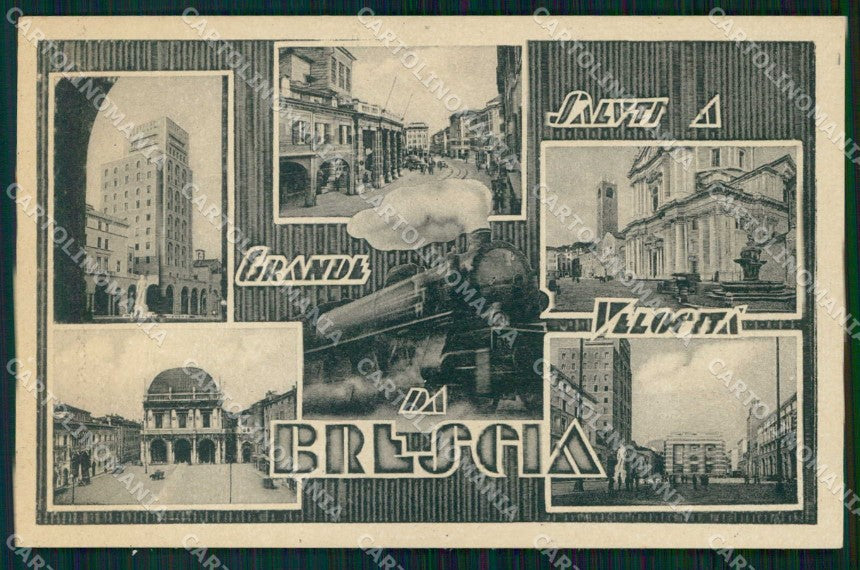 Brescia Città Saluti da Treno Grande Velocità Schio cartolina RB6005 – fronte