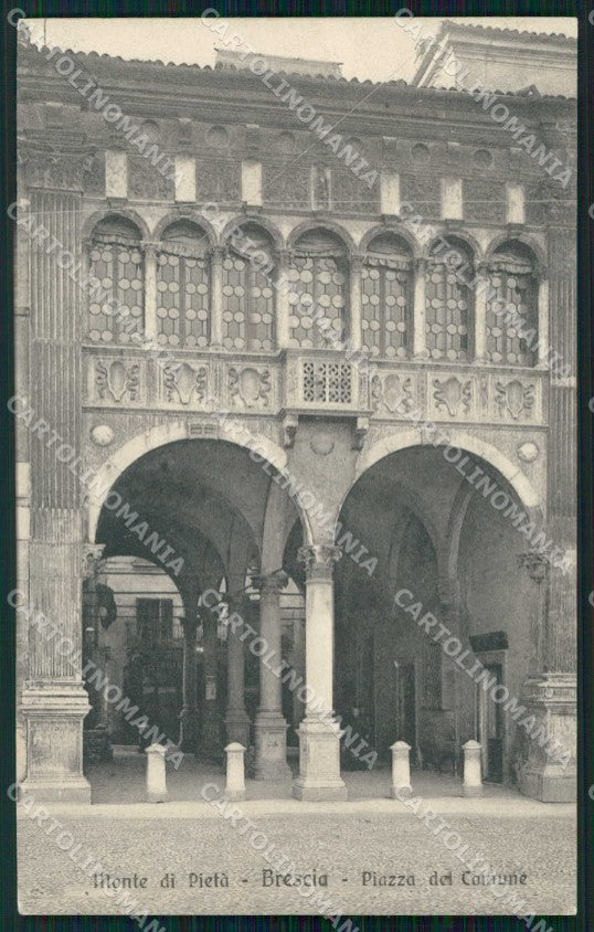 Brescia Città Monte di Pietà Piazza del Comune cartolina RB6013 – fronte