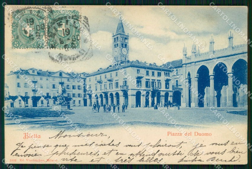 Biella Città Piazza del Duomo cartolina RB6037 – fronte