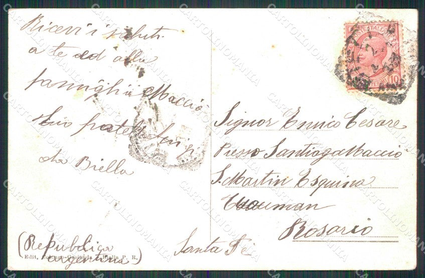 Biella Città Veduta Generale Poesia cartolina RB6038 – retro