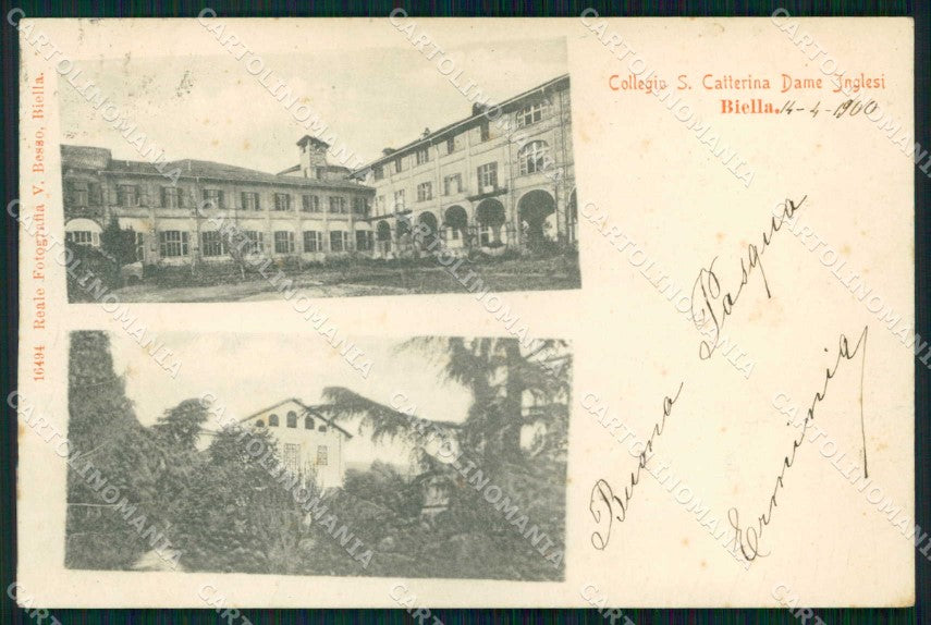 Biella Città Collegio Santa Caterina Dame Inglesi cartolina RB6039 – fronte
