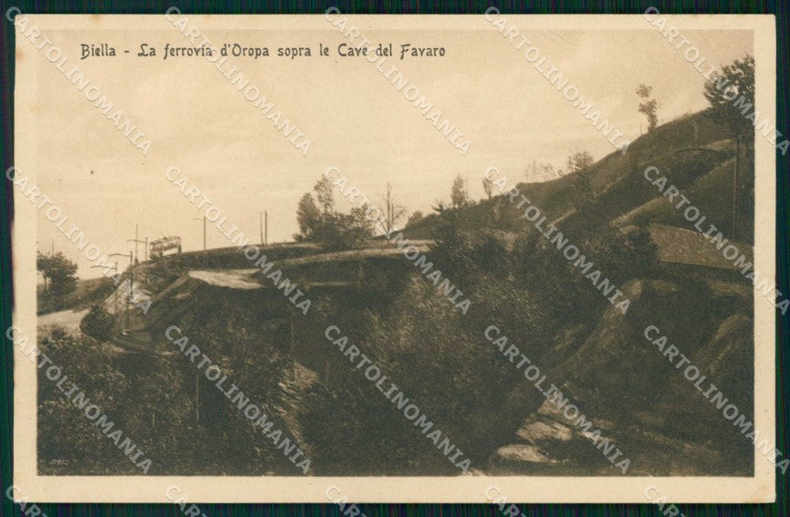 Biella Città Ferrovia d'Oropa Cave del Favaro cartolina RB6044 – fronte