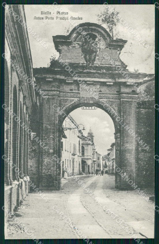 Biella Città Piazzo Antica Porta Principe Amedeo cartolina RB6051 – fronte