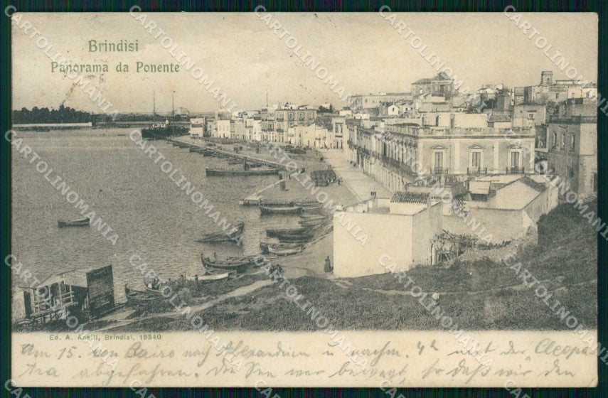 Brindisi Città Veduta da Ponente Barche ANGOLINO SCOLLATO cartolina RB6053 – fronte