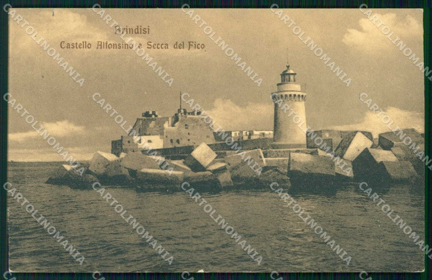 Brindisi Città Castello Alfonsino Fanale Secca del Fico Faro cartolina RB6060 – fronte