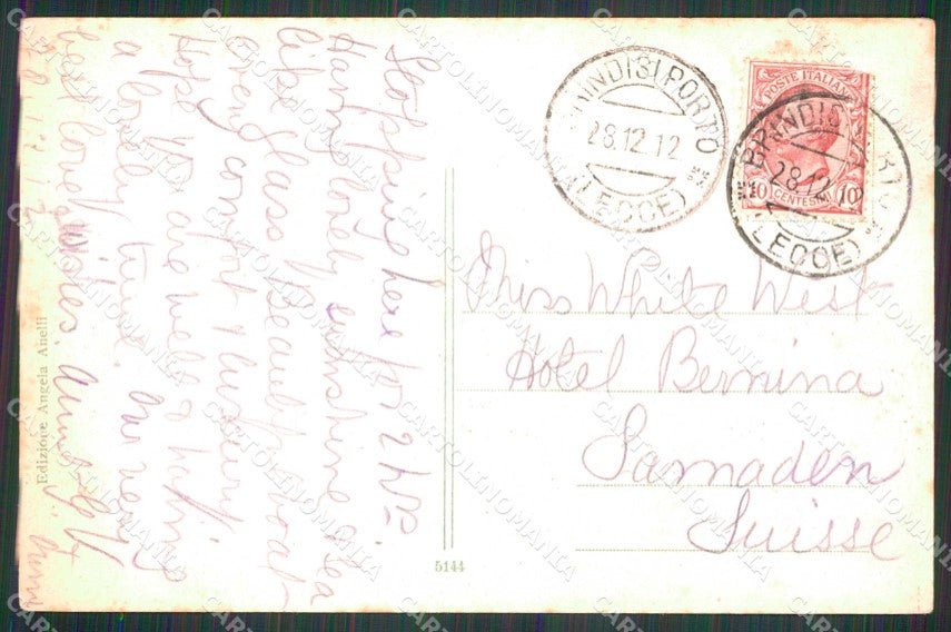 Brindisi Città Veduta da Ponente Barche cartolina RB6066 – retro