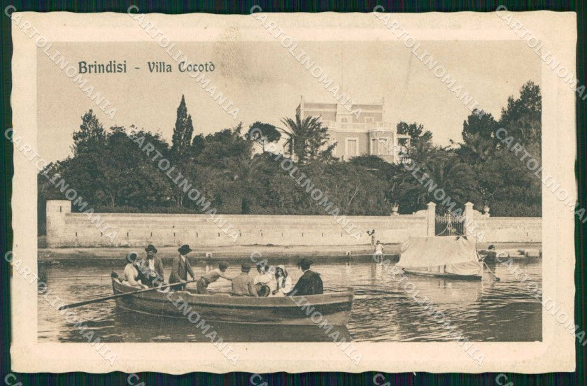 Brindisi Città Villa Cocotò Barche cartolina RB6071 – fronte