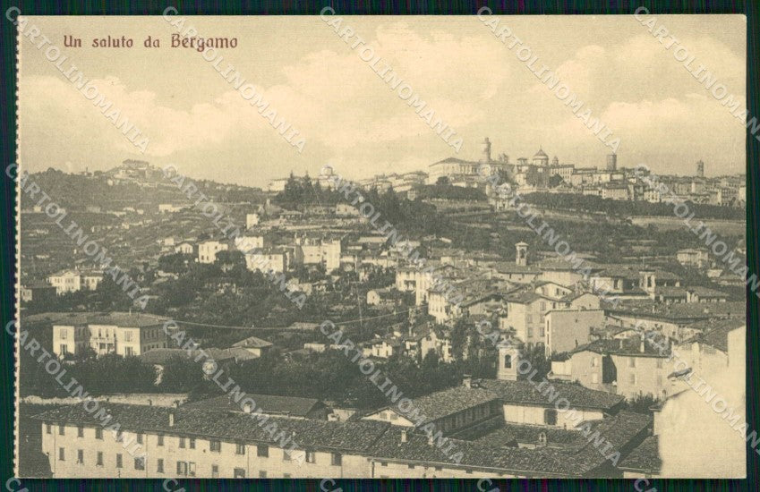 Bergamo Città Saluto da cartolina RB6080 – fronte