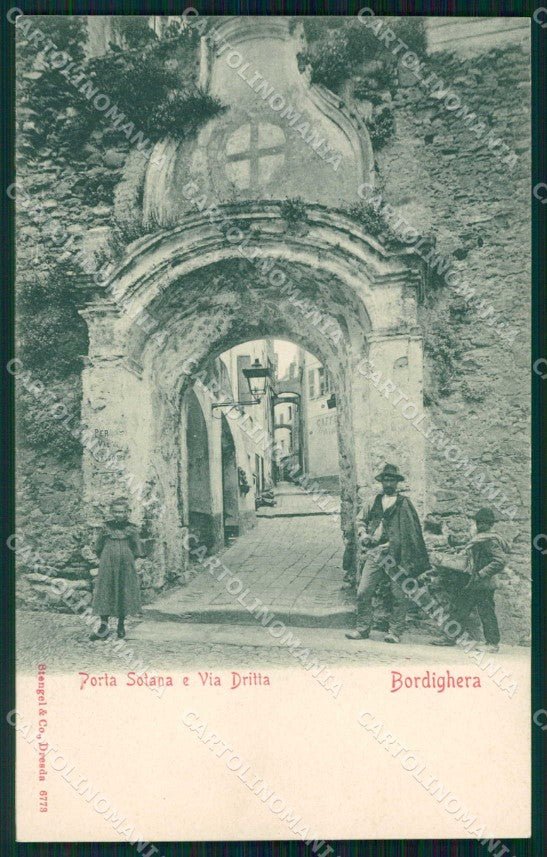 Imperia Bordighera Porta Sottana Via Dritta Stengel 6773 cartolina RB6092 – fronte
