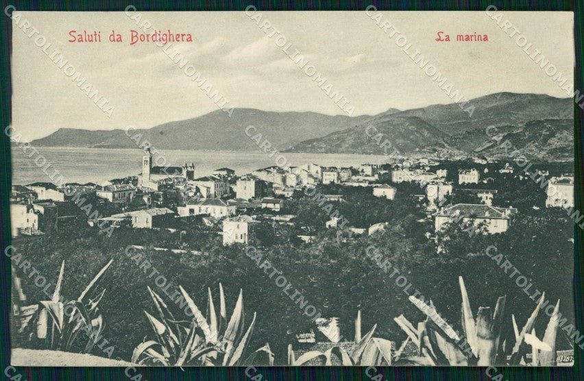 Imperia Bordighera Saluti da La Marina cartolina RB6126 – fronte