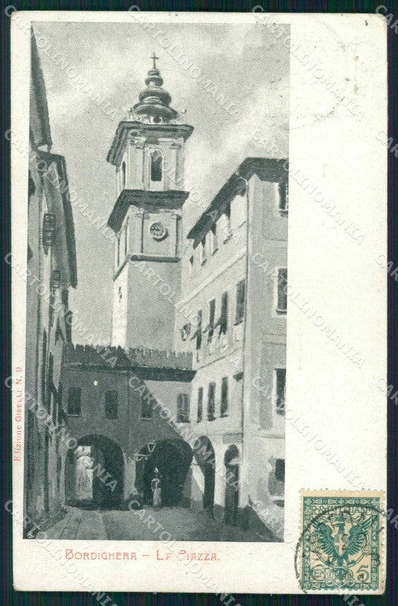 Imperia Bordighera Piazza ABRASA cartolina RB6134 – fronte