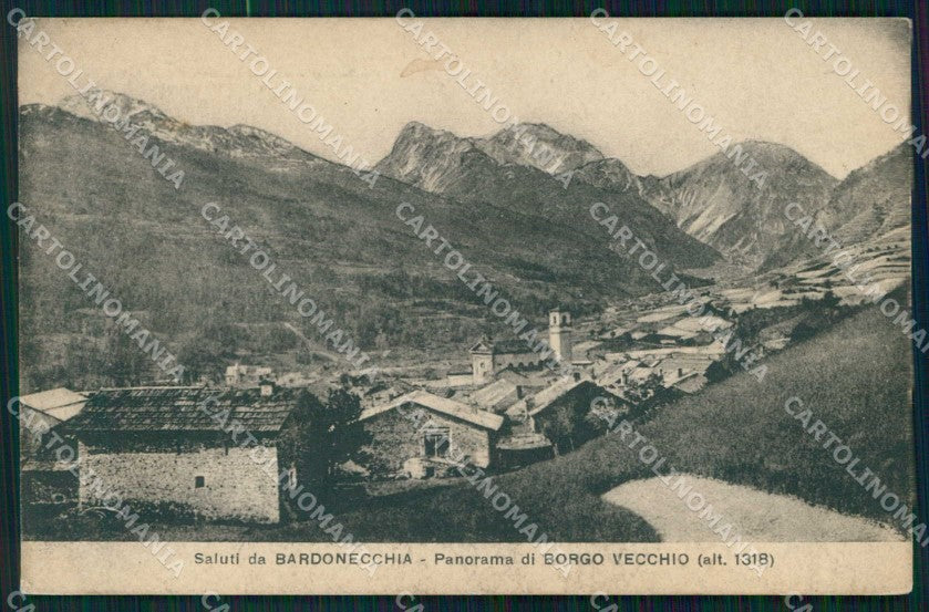 Torino Bardonecchia Saluti da Borgo Vecchio Genta PIEGHINE cartolina RB6144 – fronte