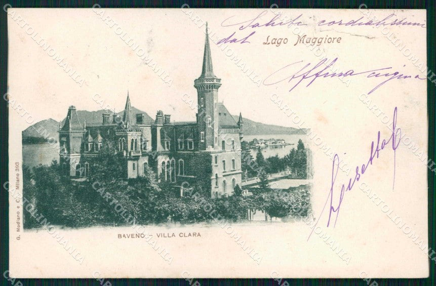 Verbania Baveno Lago Maggiore Villa Clara Modiano 393 cartolina RB6163 – fronte
