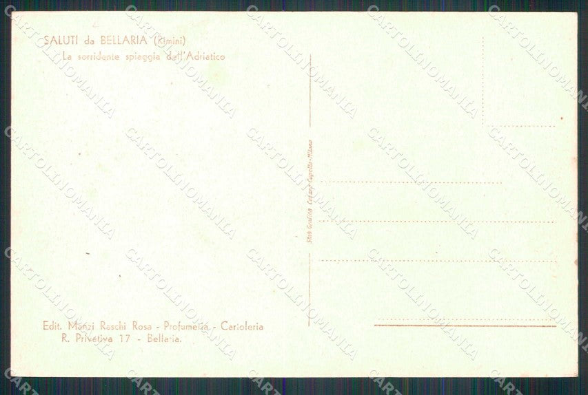 Rimini Bellaria Ora del Bagno cartolina RB6182 – retro