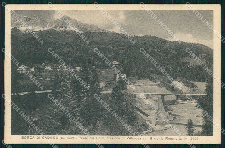 Belluno Borca di Cadore Ponte sul Boite Monte Rocchetta cartolina RB6227 – fronte
