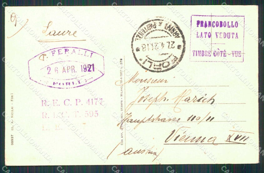 Forlì Bertinoro Veduta Generale cartolina RB6234 – retro