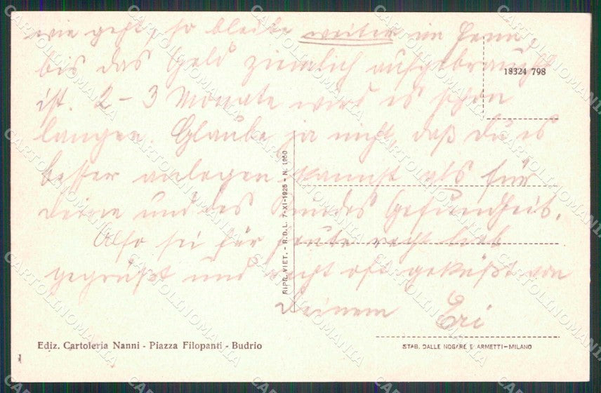Bologna Budrio Viale Muratori cartolina RB6244 – retro